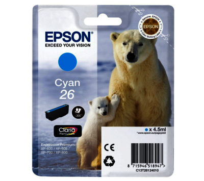 EPSON  Polar Bear T2612 Cyan Ink Cartridge